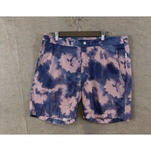 Onia Swim Trunks Mens Sz 36 Blue Pink Tie‎ Dye Pockets 7.5" Inseam Pockets